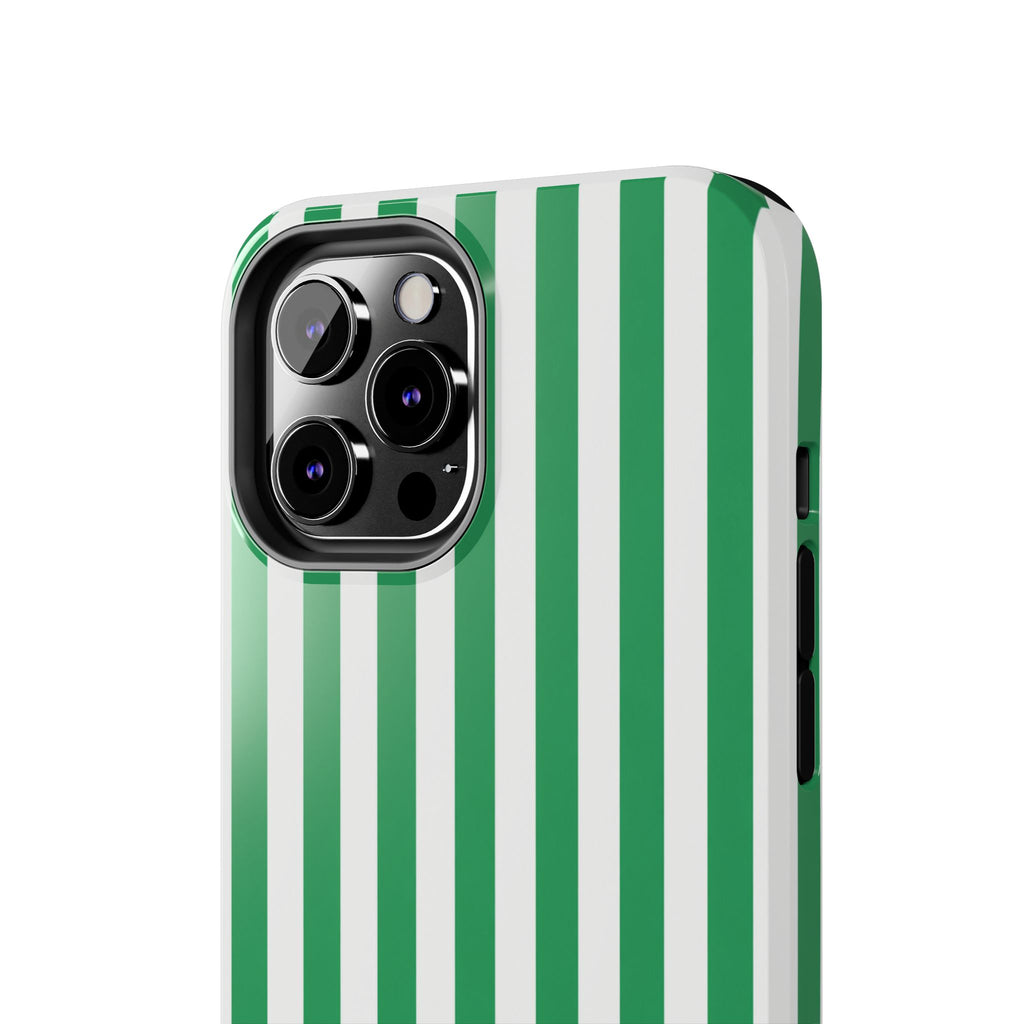 Kelly Green Striped Tough Phone Case