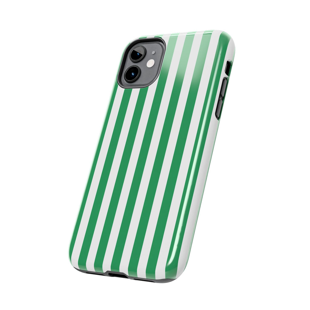 Kelly Green Striped Tough Phone Case