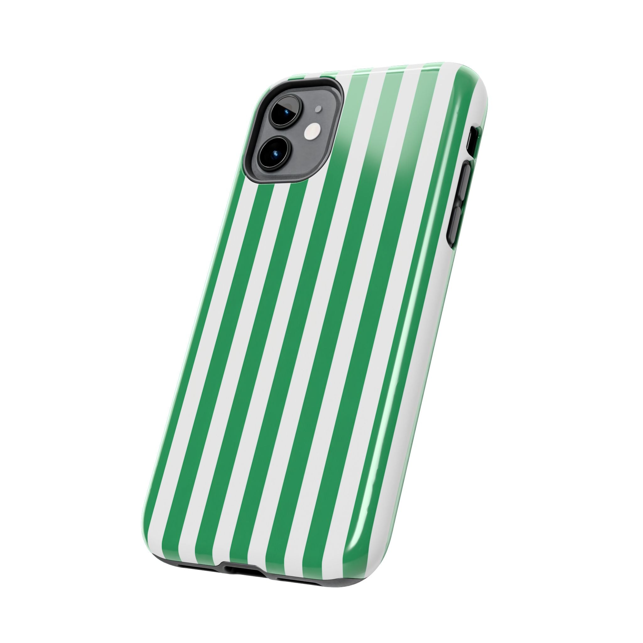 Kelly Green Striped Tough Phone Case