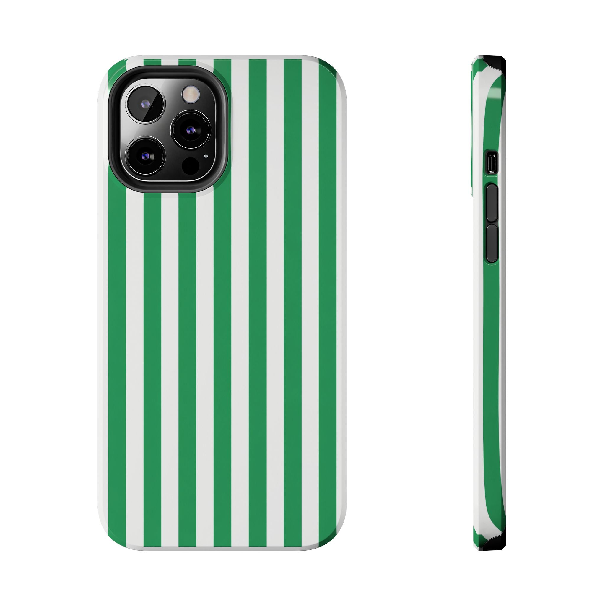 Kelly Green Striped Tough Phone Case