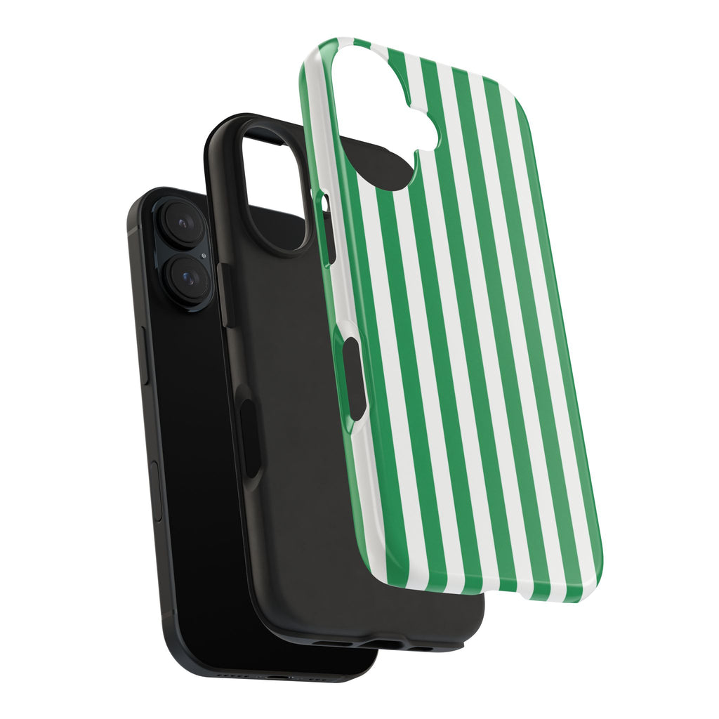 Kelly Green Striped Tough Phone Case