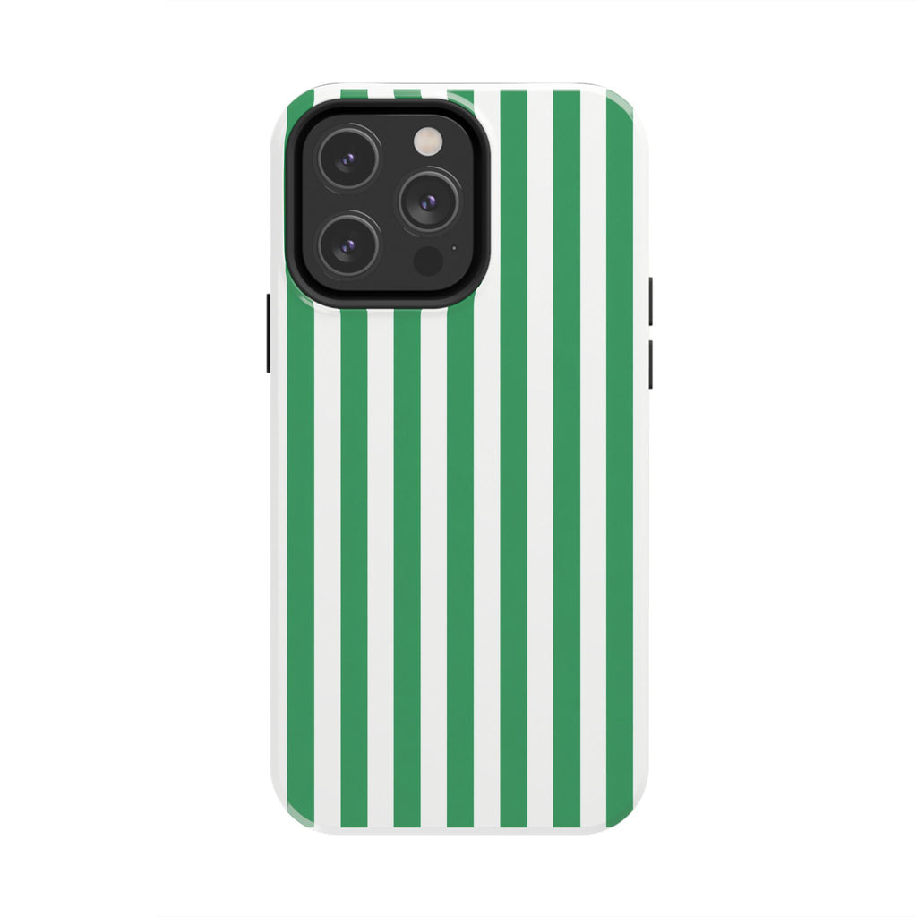 Kelly Green Striped Tough Phone Case