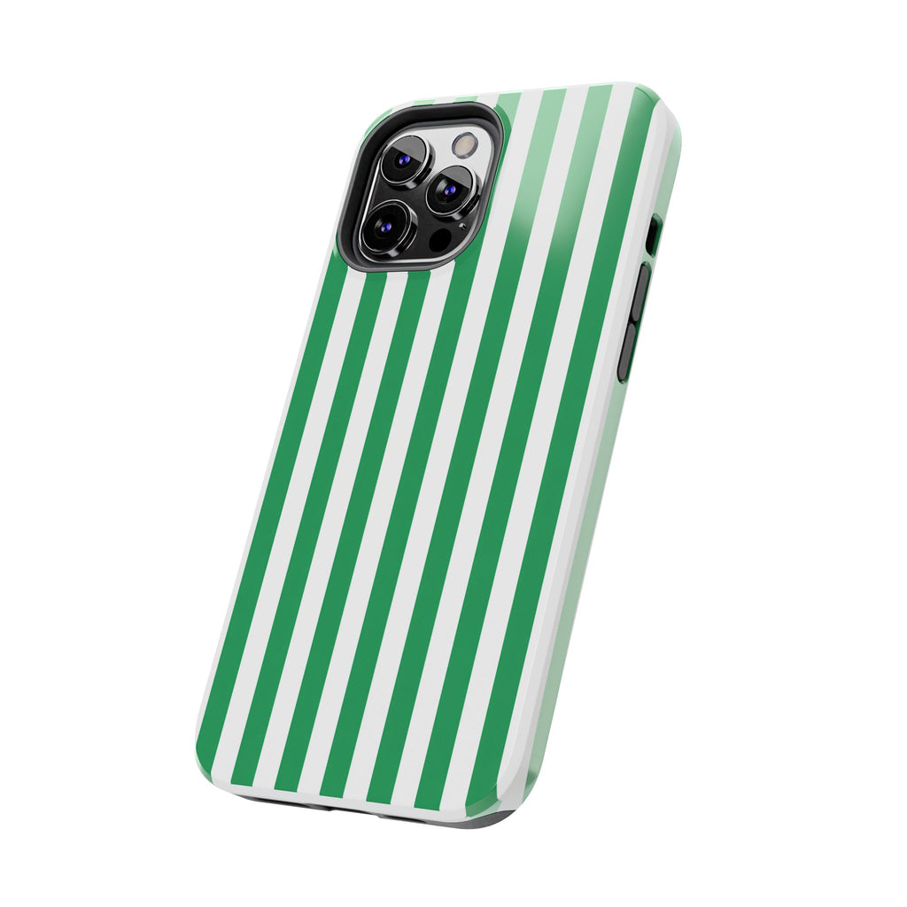 Kelly Green Striped Tough Phone Case