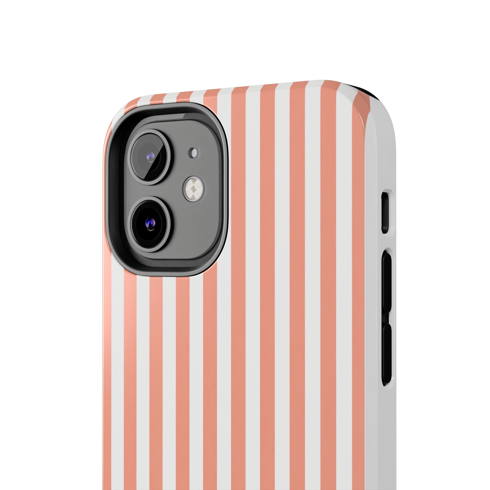 Coral Reef Striped Tough Phone Case | Coral & White Coastal iPhone Case