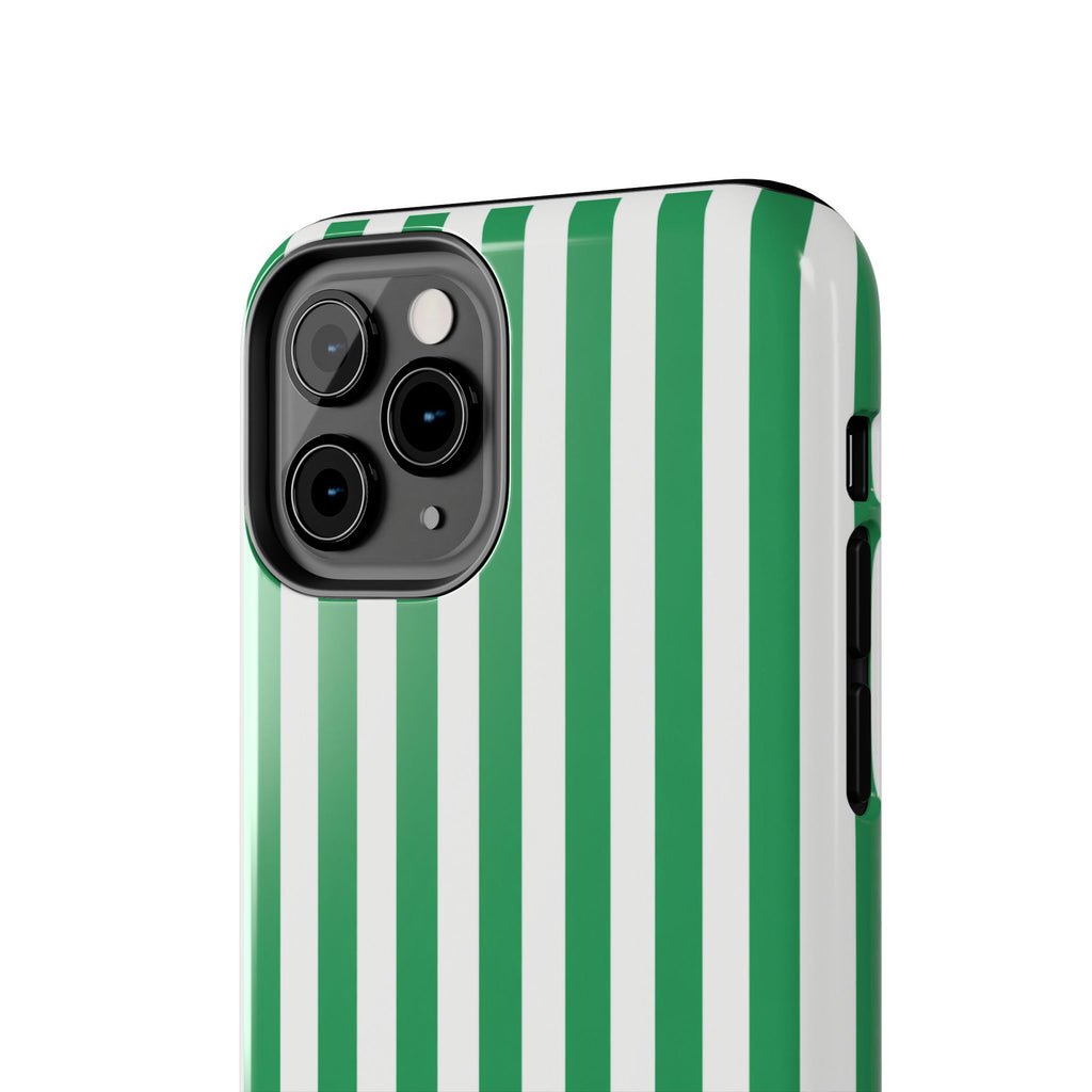 Kelly Green Striped Tough Phone Case