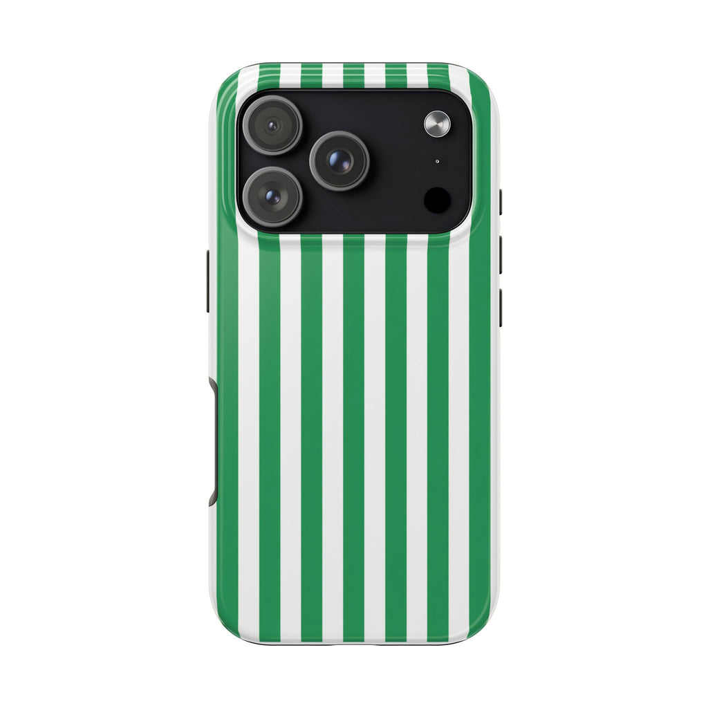Kelly Green Striped Tough Phone Case