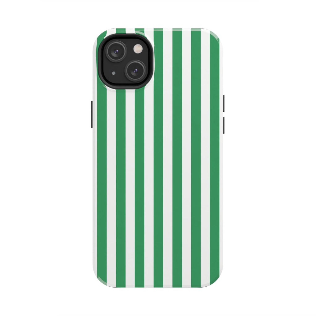 Kelly Green Striped Tough Phone Case