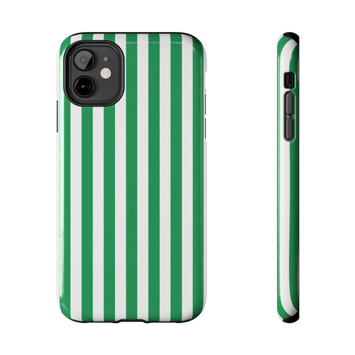 Kelly Green Striped Tough Phone Case