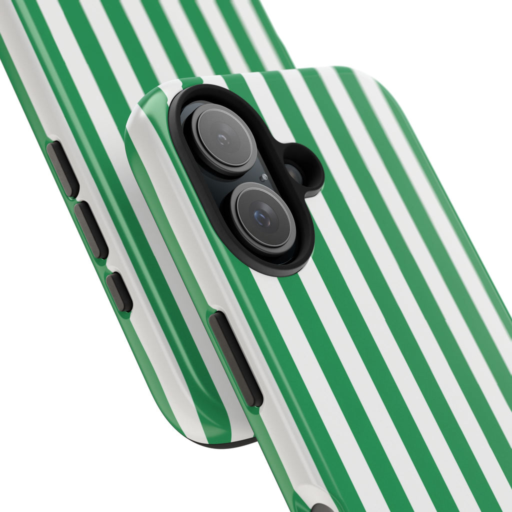 Kelly Green Striped Tough Phone Case