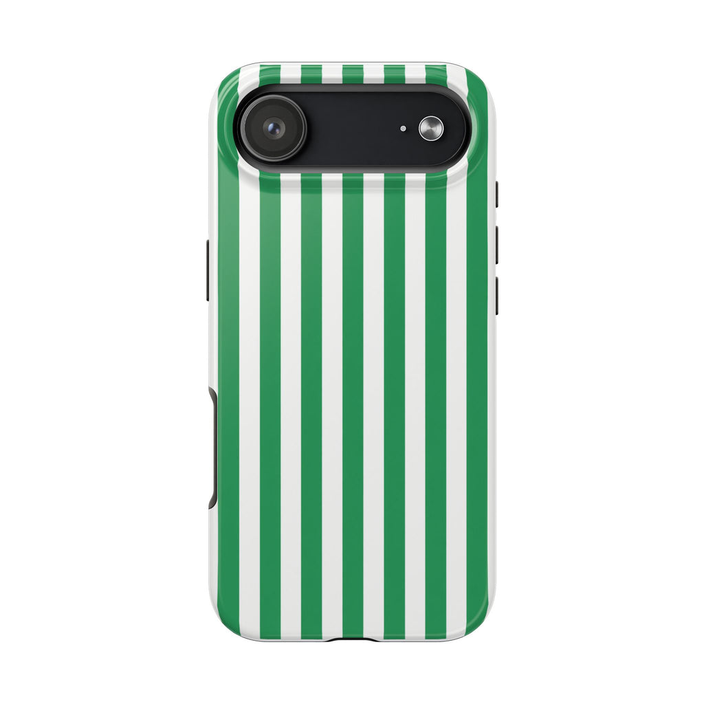 Kelly Green Striped Tough Phone Case