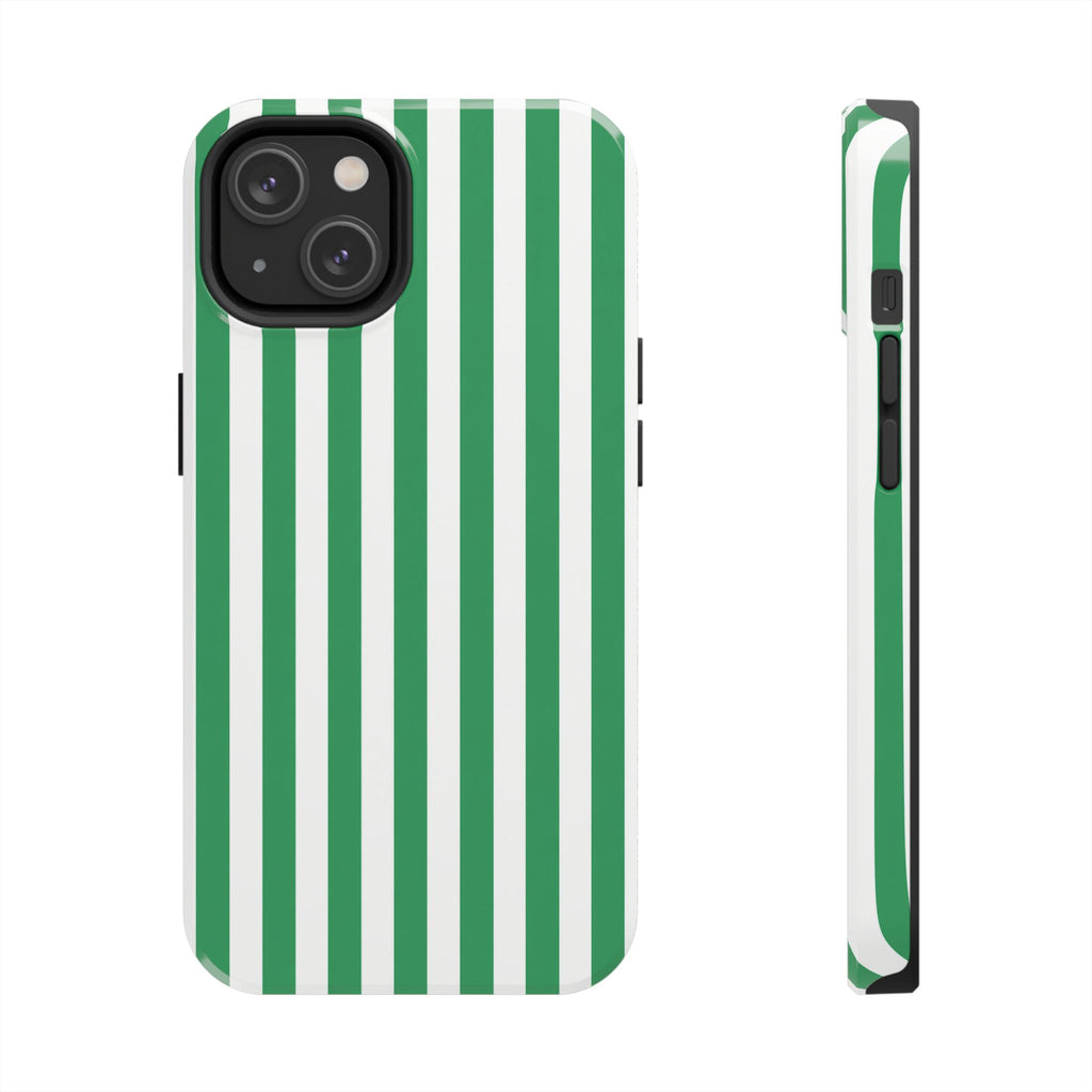 Kelly Green Striped Tough Phone Case