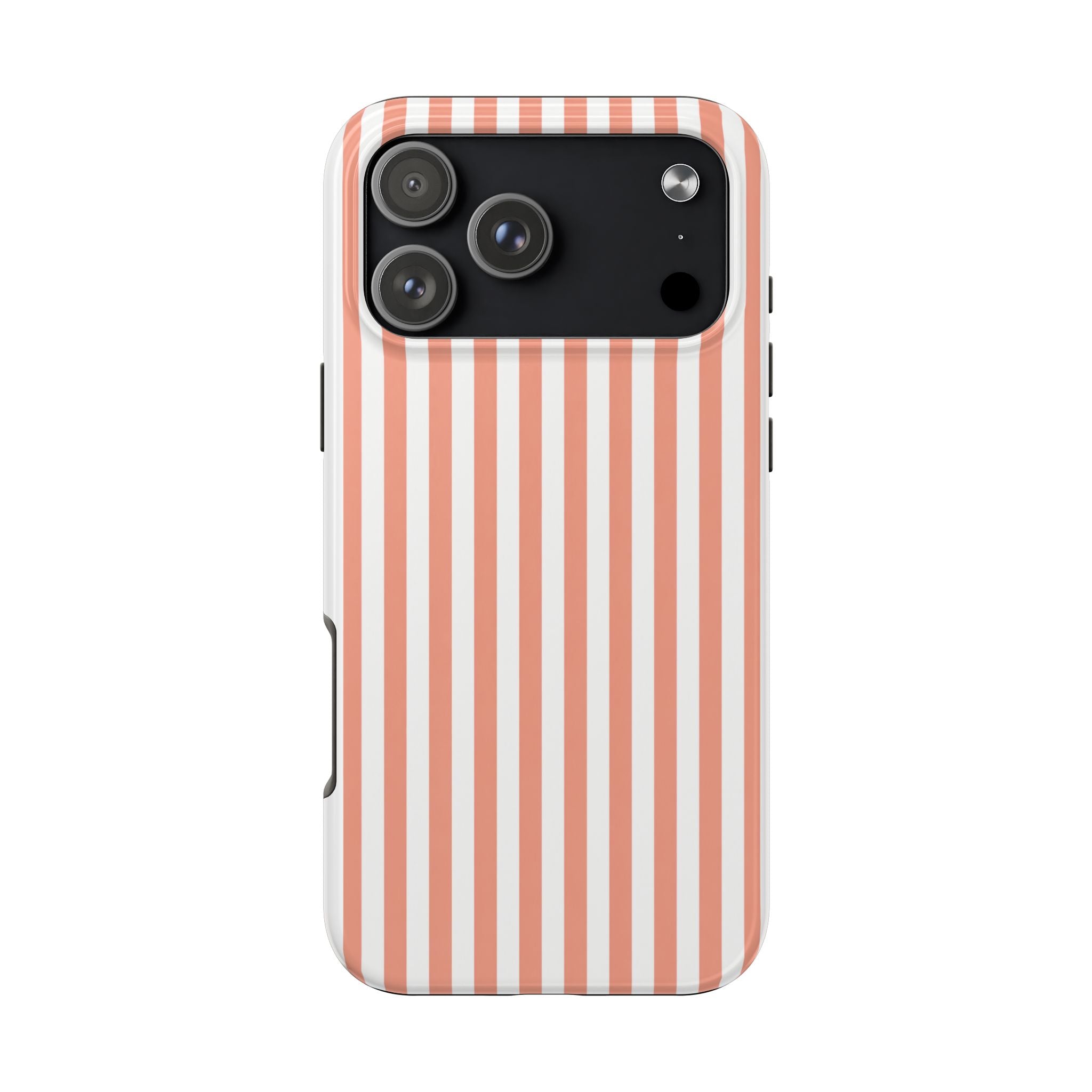 Coral Reef Striped Tough Phone Case | Coral & White Coastal iPhone Case