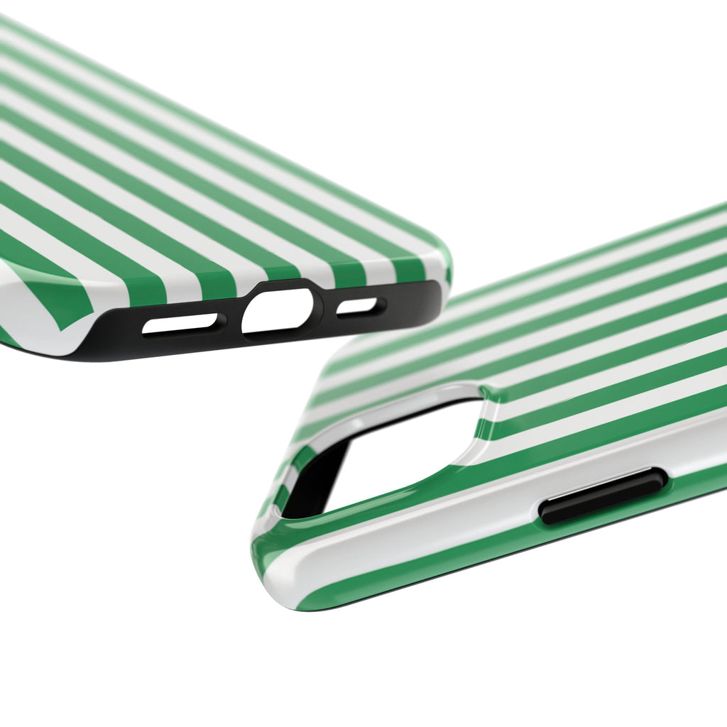 Kelly Green Striped Tough Phone Case