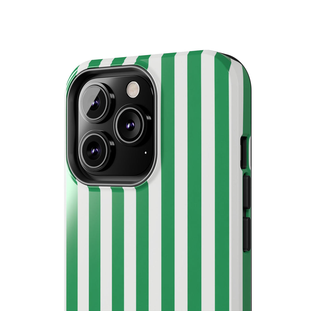 Kelly Green Striped Tough Phone Case