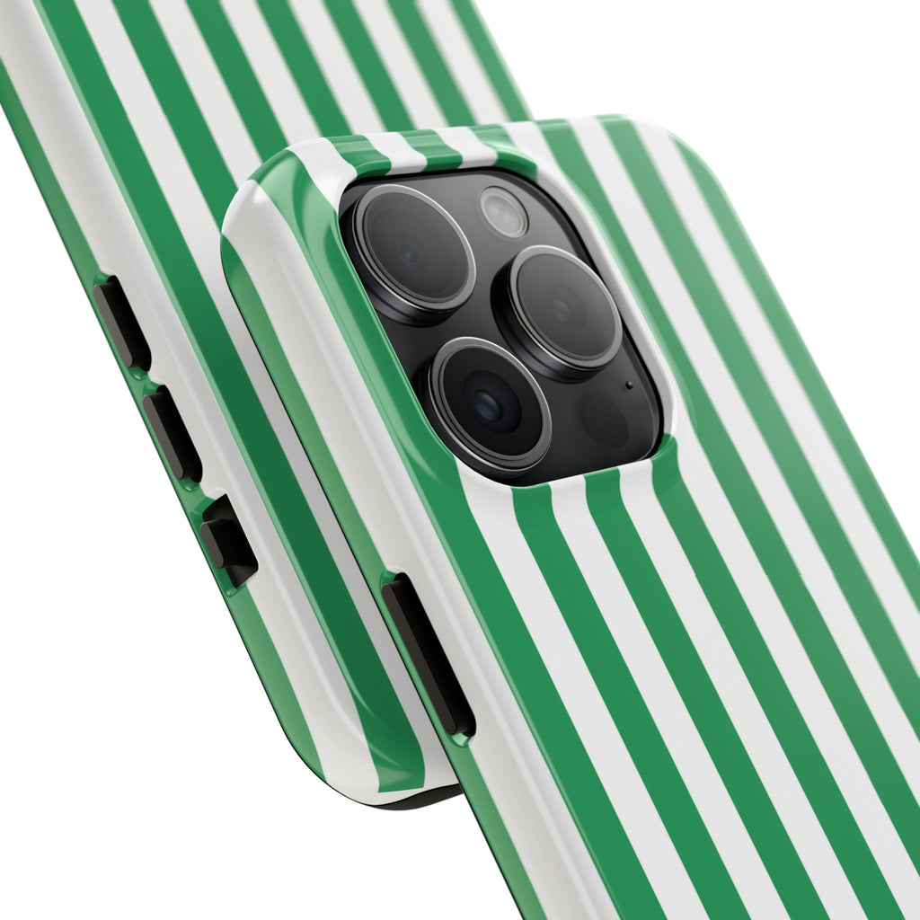 Kelly Green Striped Tough Phone Case