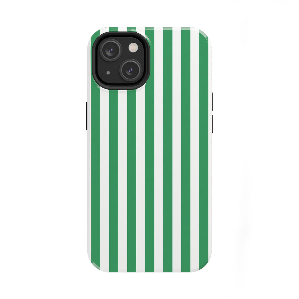 Kelly Green Striped Tough Phone Case