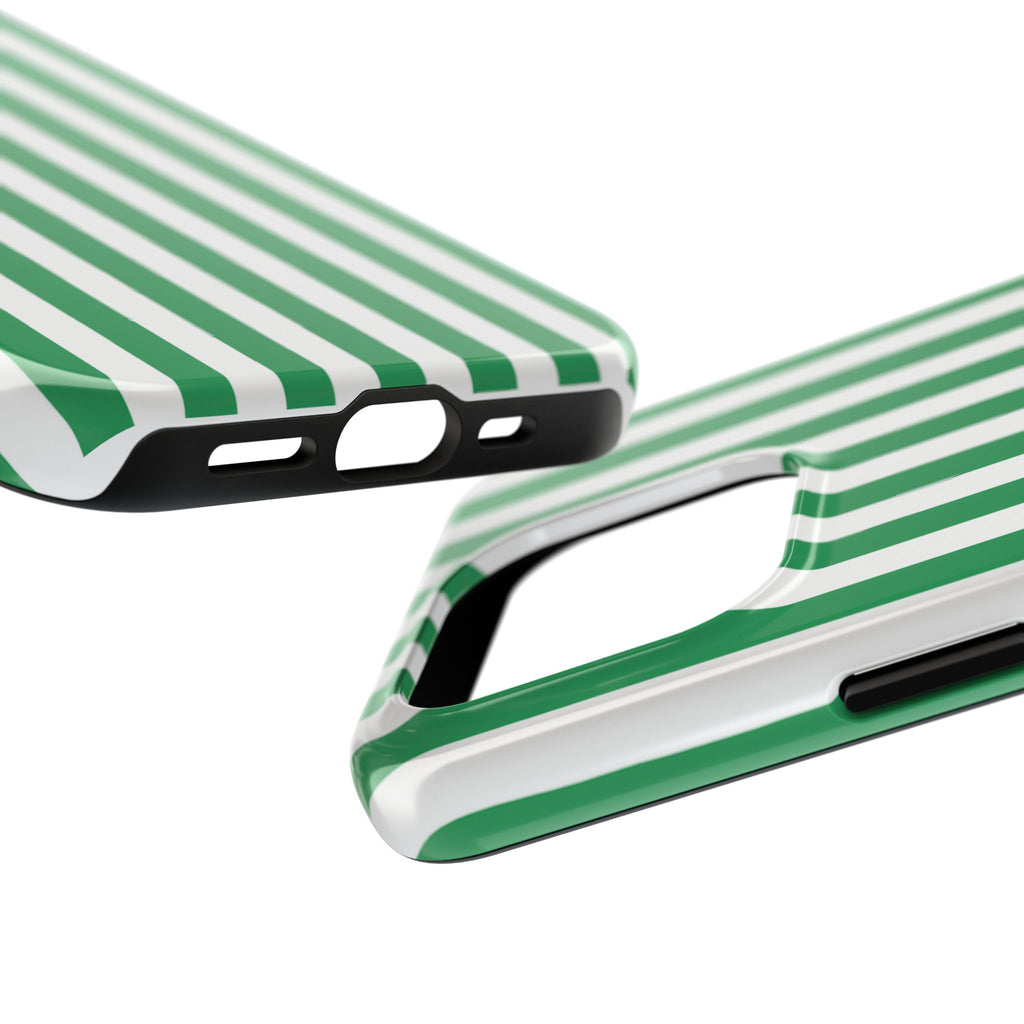 Kelly Green Striped Tough Phone Case