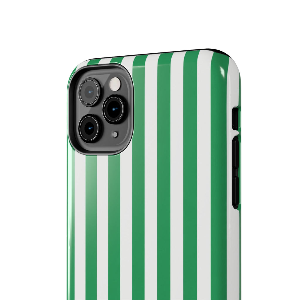 Kelly Green Striped Tough Phone Case