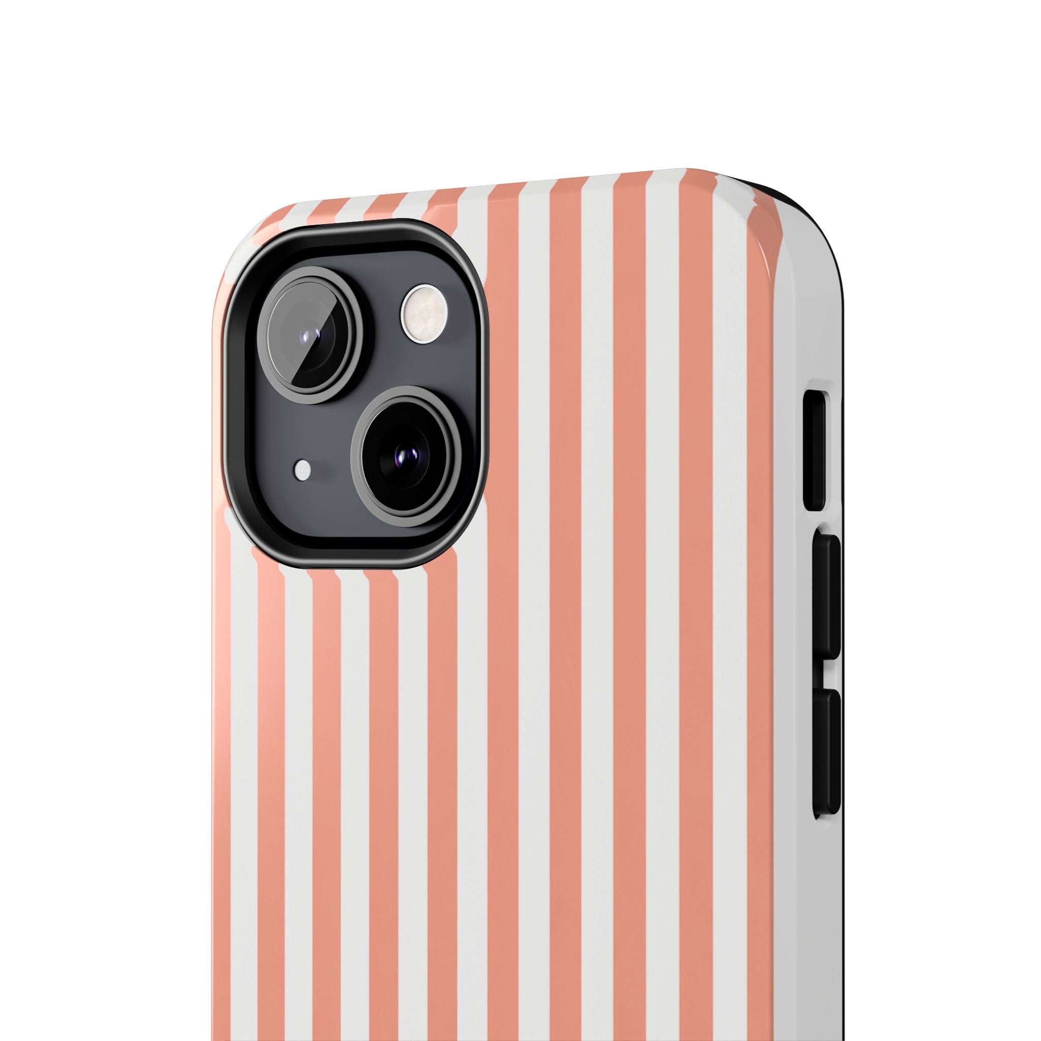 Coral Reef Striped Tough Phone Case | Coral & White Coastal iPhone Case