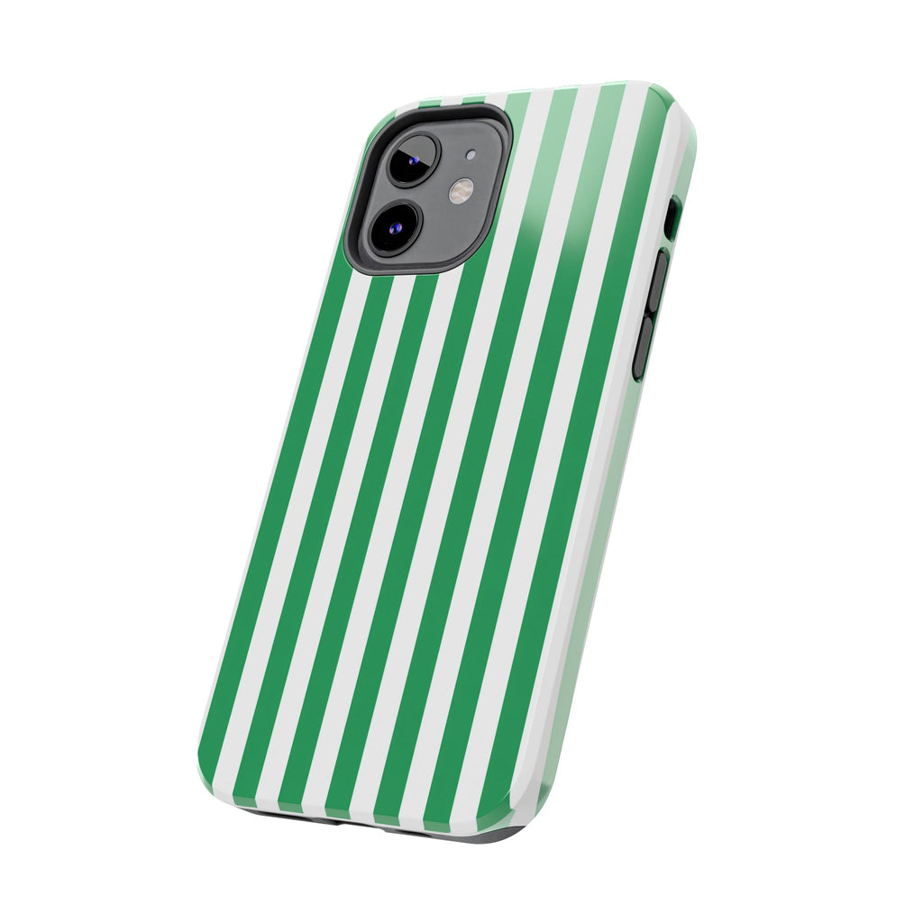 Kelly Green Striped Tough Phone Case