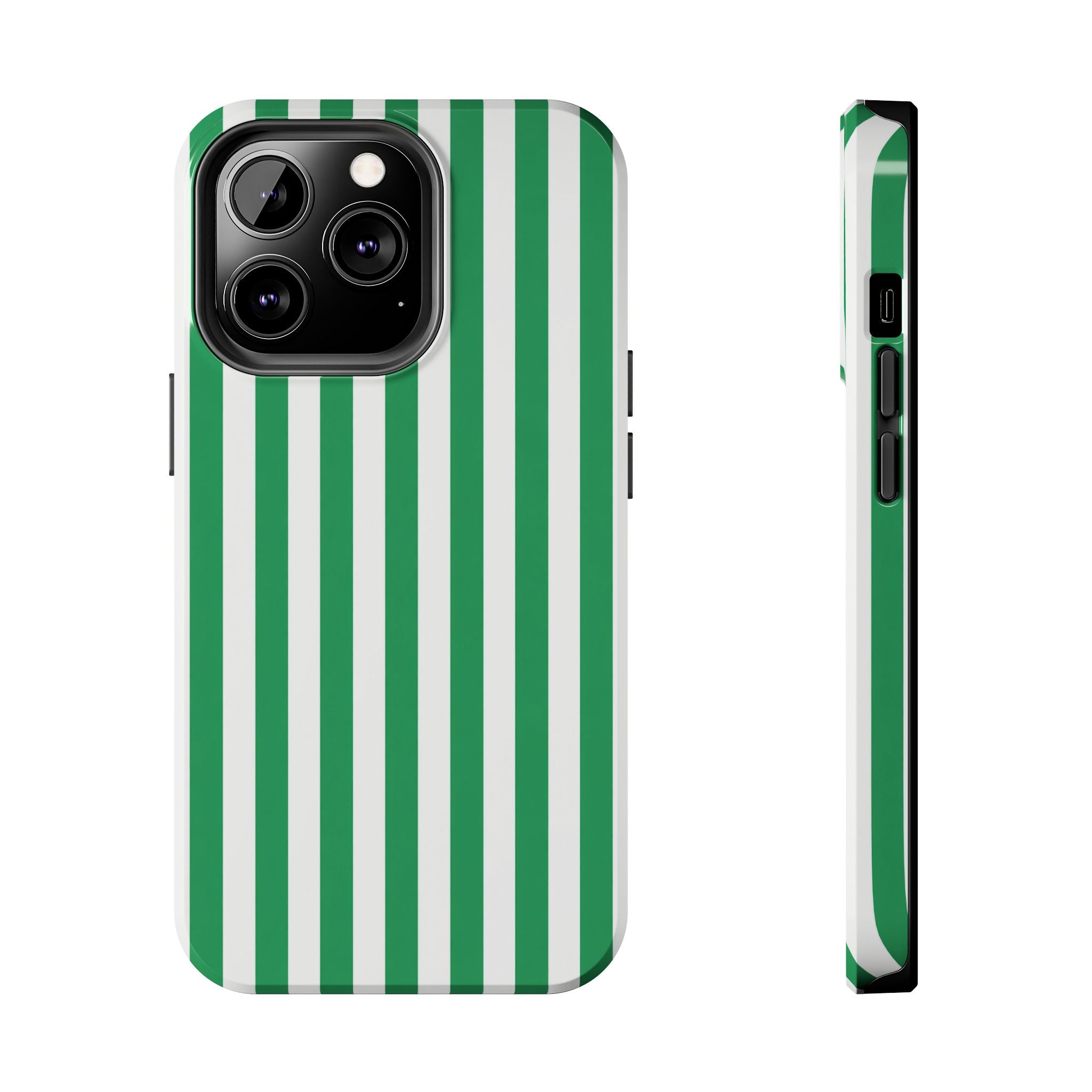 Kelly Green Striped Tough Phone Case