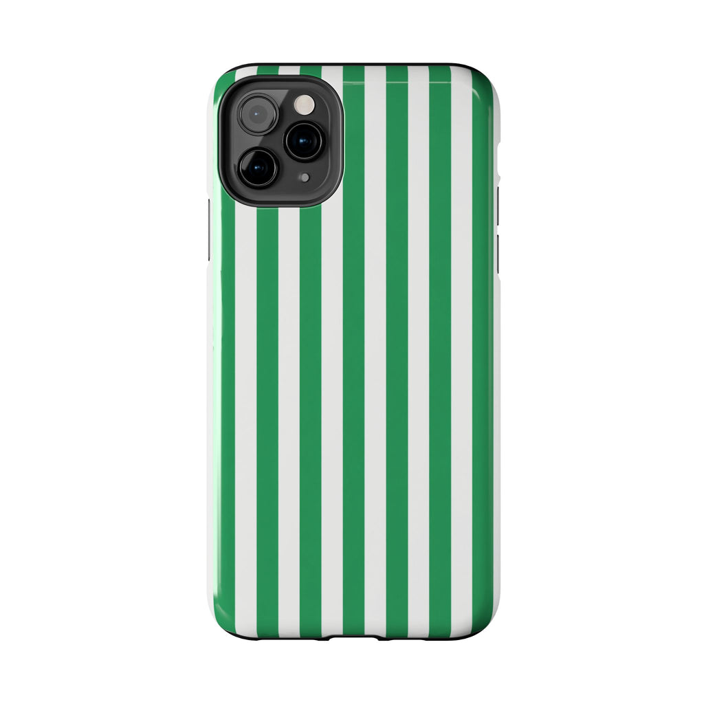 Kelly Green Striped Tough Phone Case