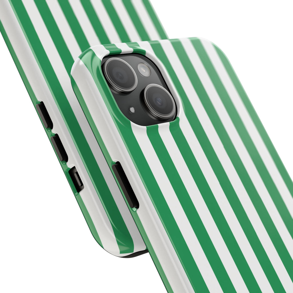 Kelly Green Striped Tough Phone Case