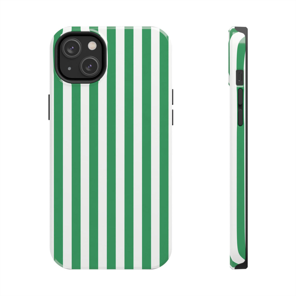 Kelly Green Striped Tough Phone Case