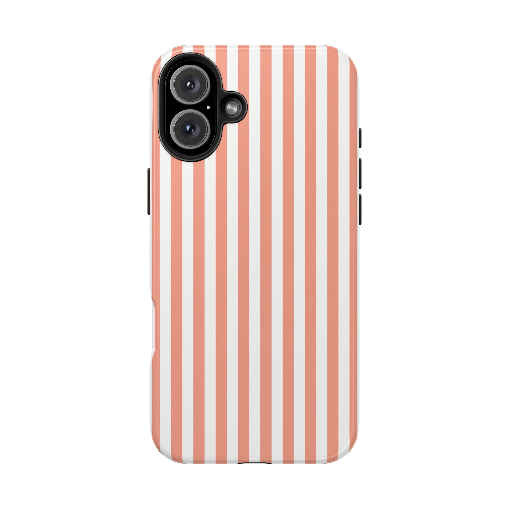 Coral Reef Striped Tough Phone Case | Coral & White Coastal iPhone Case
