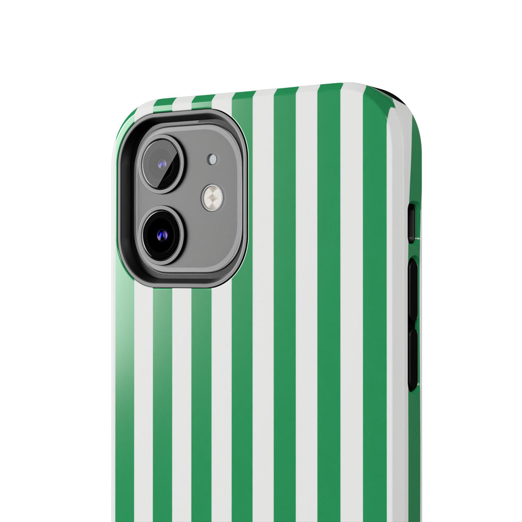 Kelly Green Striped Tough Phone Case
