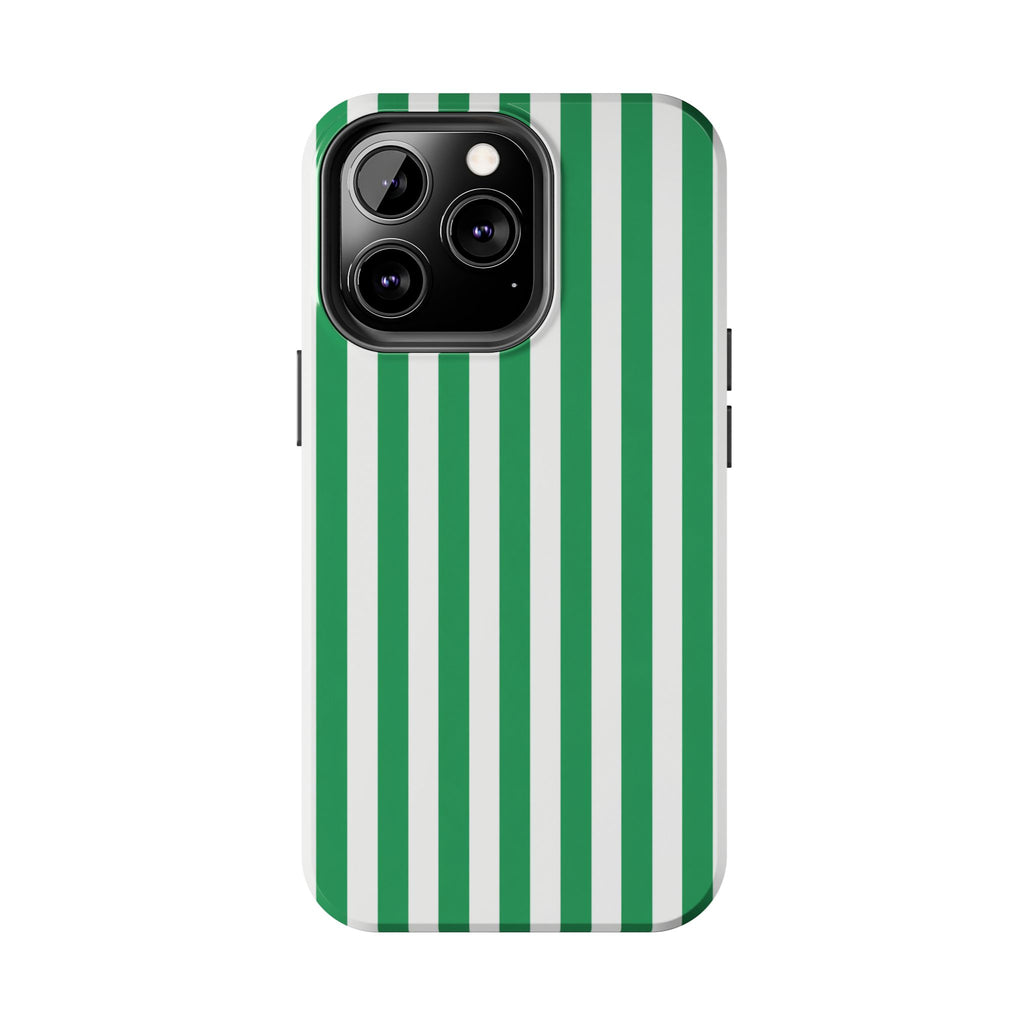 Kelly Green Striped Tough Phone Case