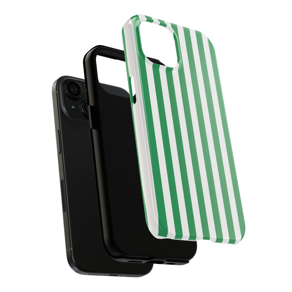 Kelly Green Striped Tough Phone Case