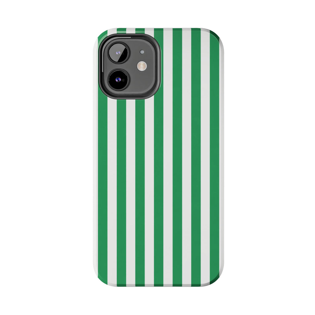 Kelly Green Striped Tough Phone Case