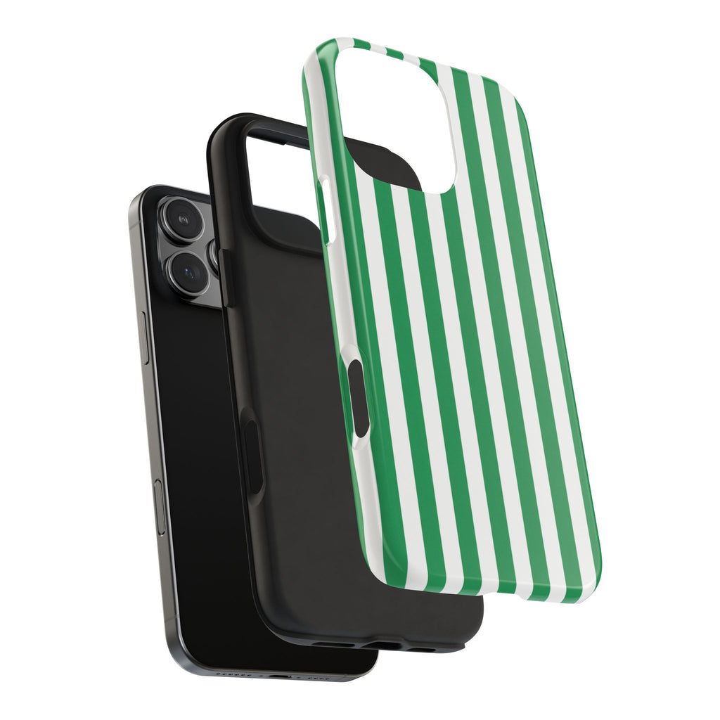 Kelly Green Striped Tough Phone Case