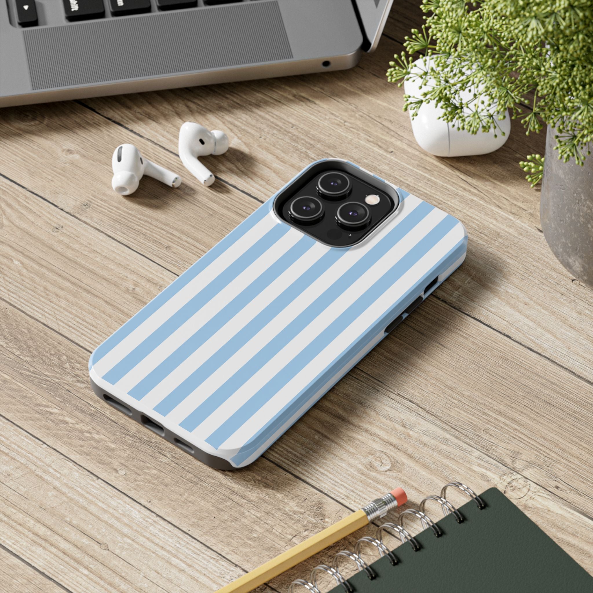 Ocean Breeze Striped Tough Phone Case