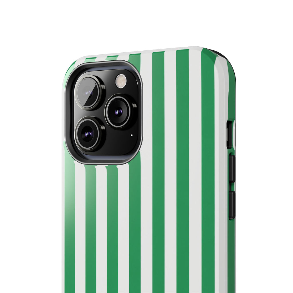 Kelly Green Striped Tough Phone Case