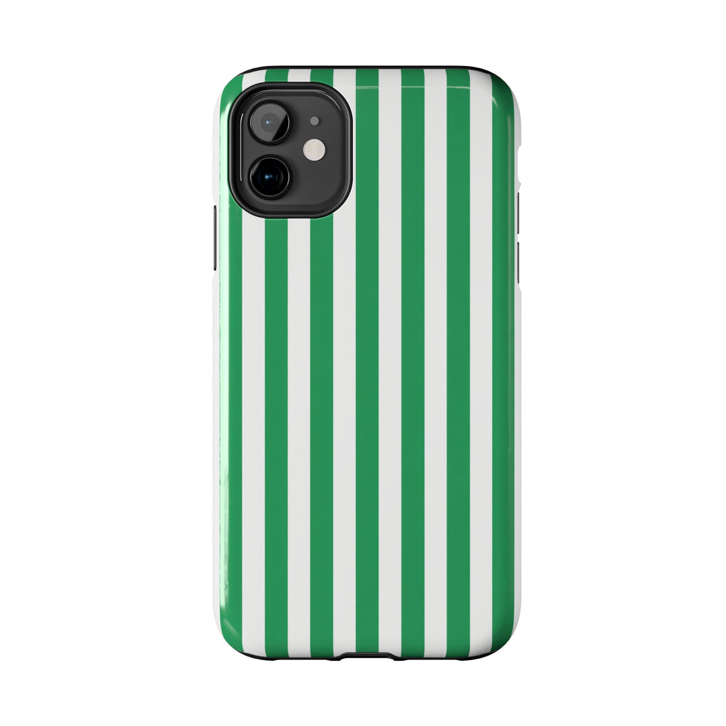 Kelly Green Striped Tough Phone Case