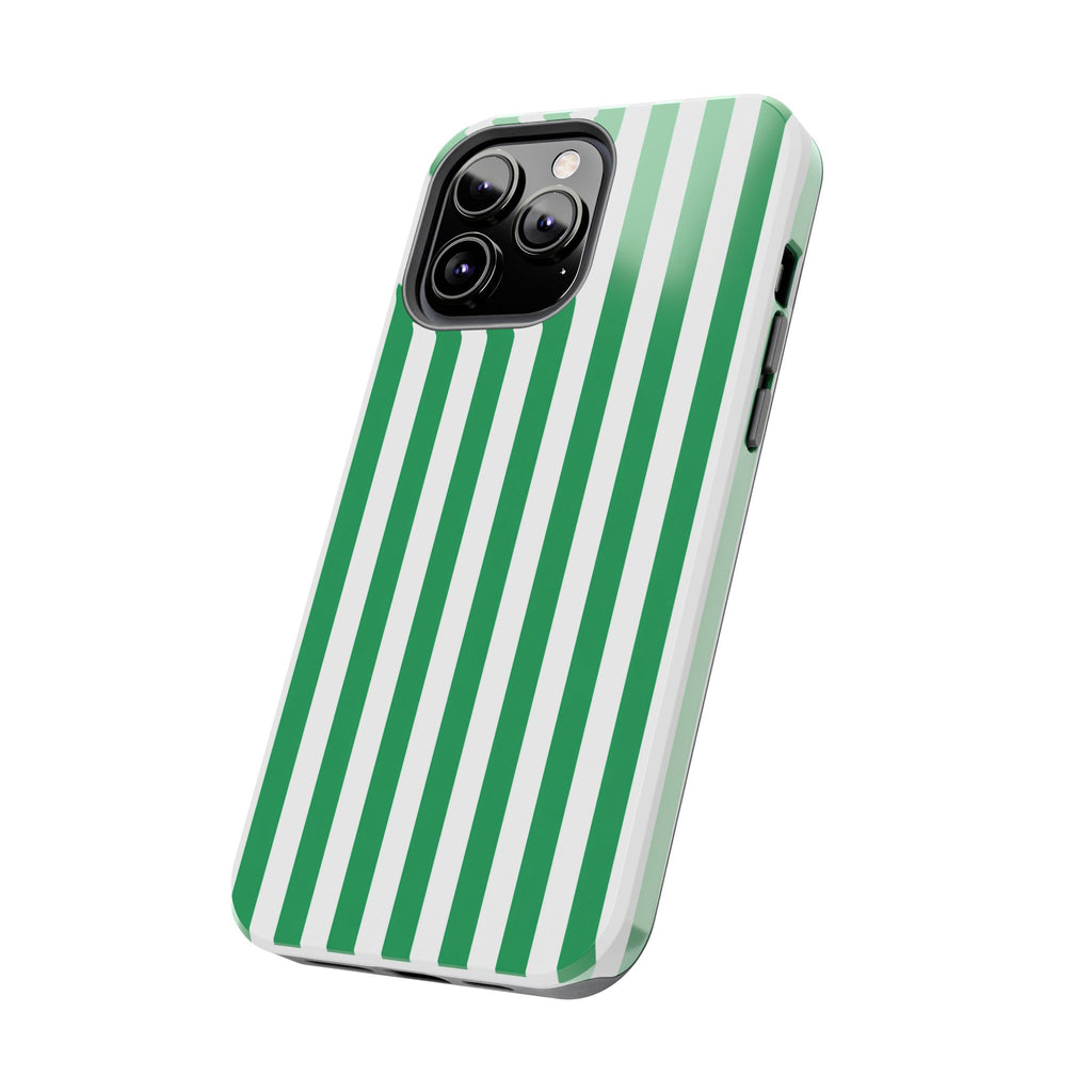 Kelly Green Striped Tough Phone Case
