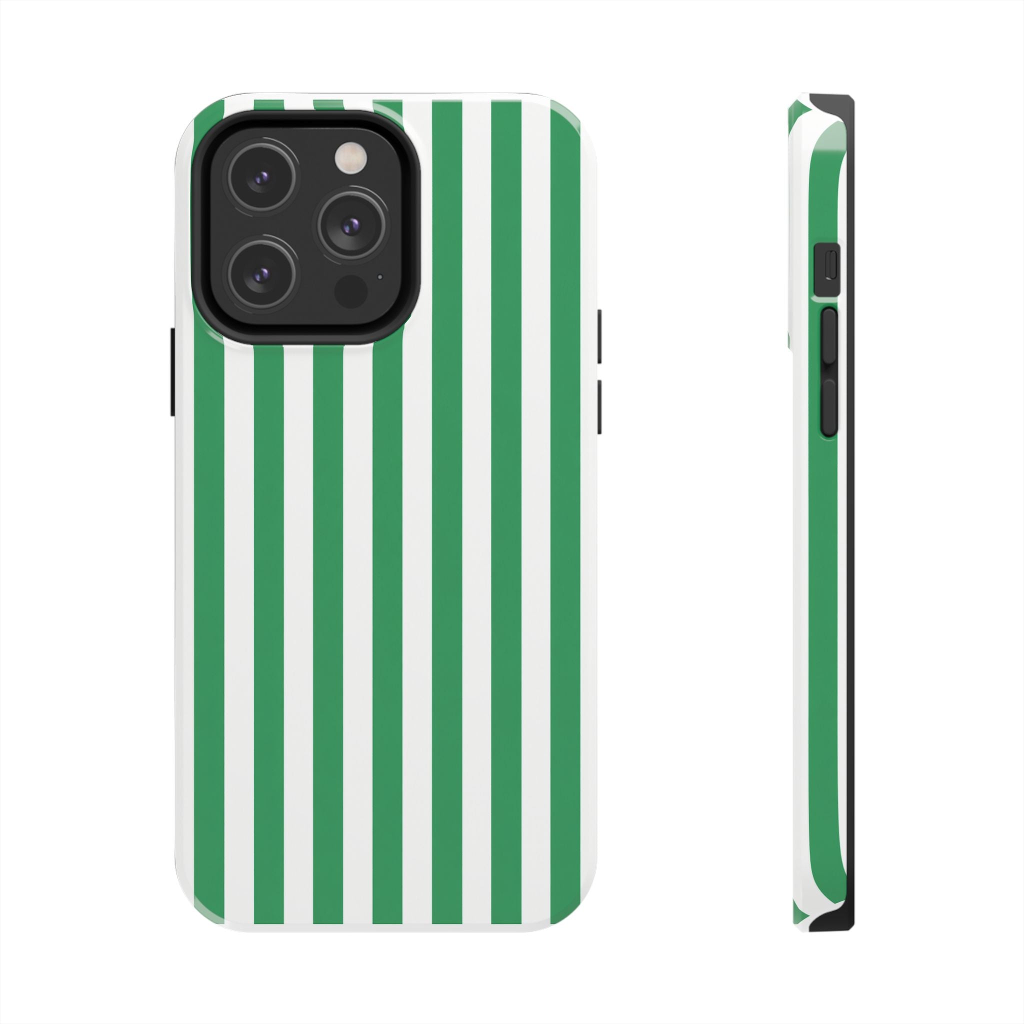 Kelly Green Striped Tough Phone Case