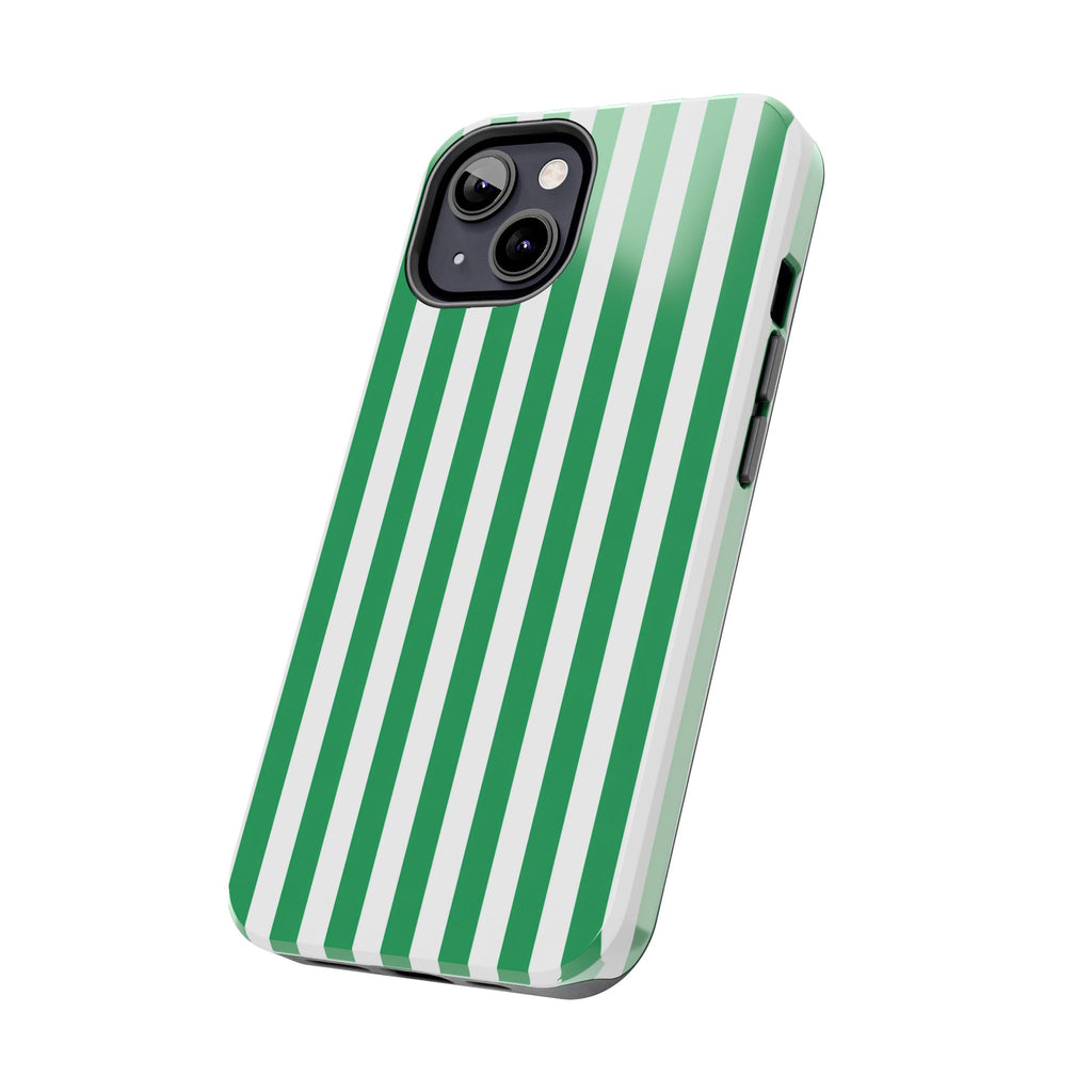 Kelly Green Striped Tough Phone Case