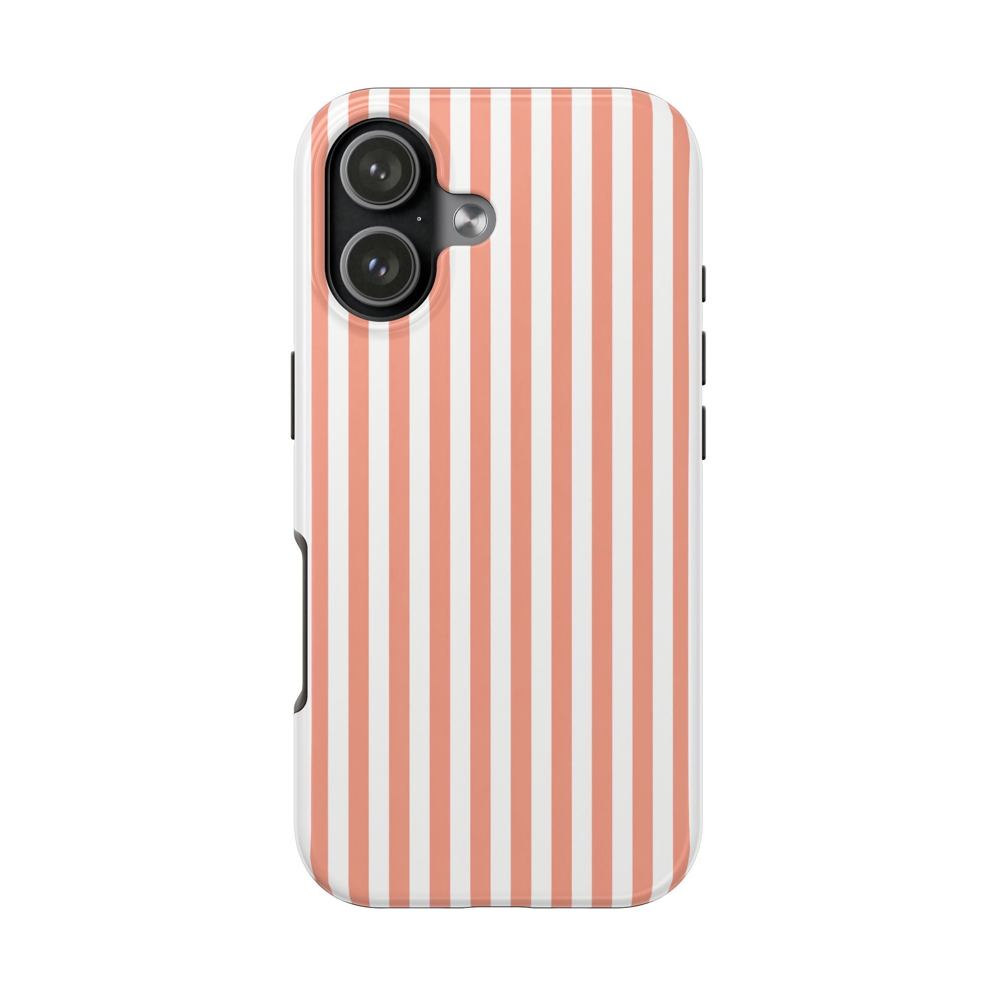 Coral Reef Striped Tough Phone Case | Coral & White Coastal iPhone Case