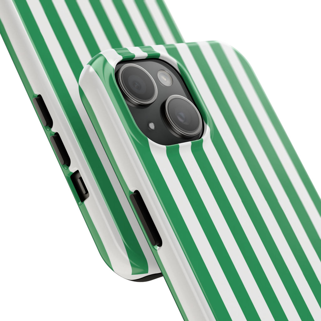 Kelly Green Striped Tough Phone Case