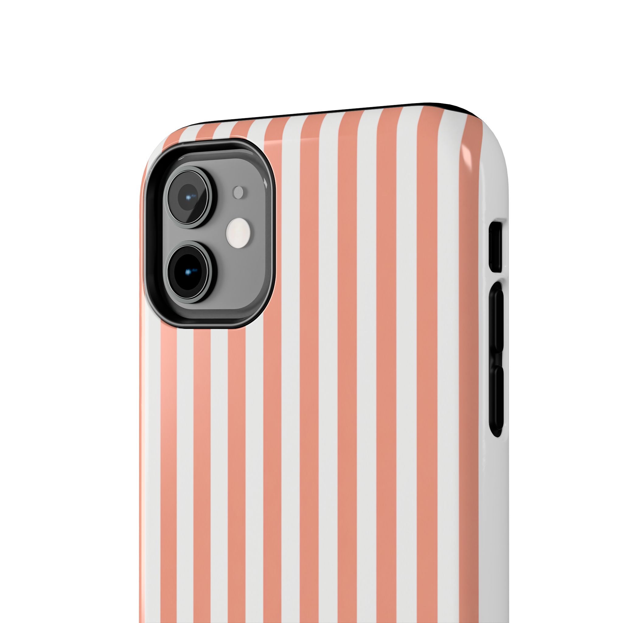 Coral Reef Striped Tough Phone Case | Coral & White Coastal iPhone Case