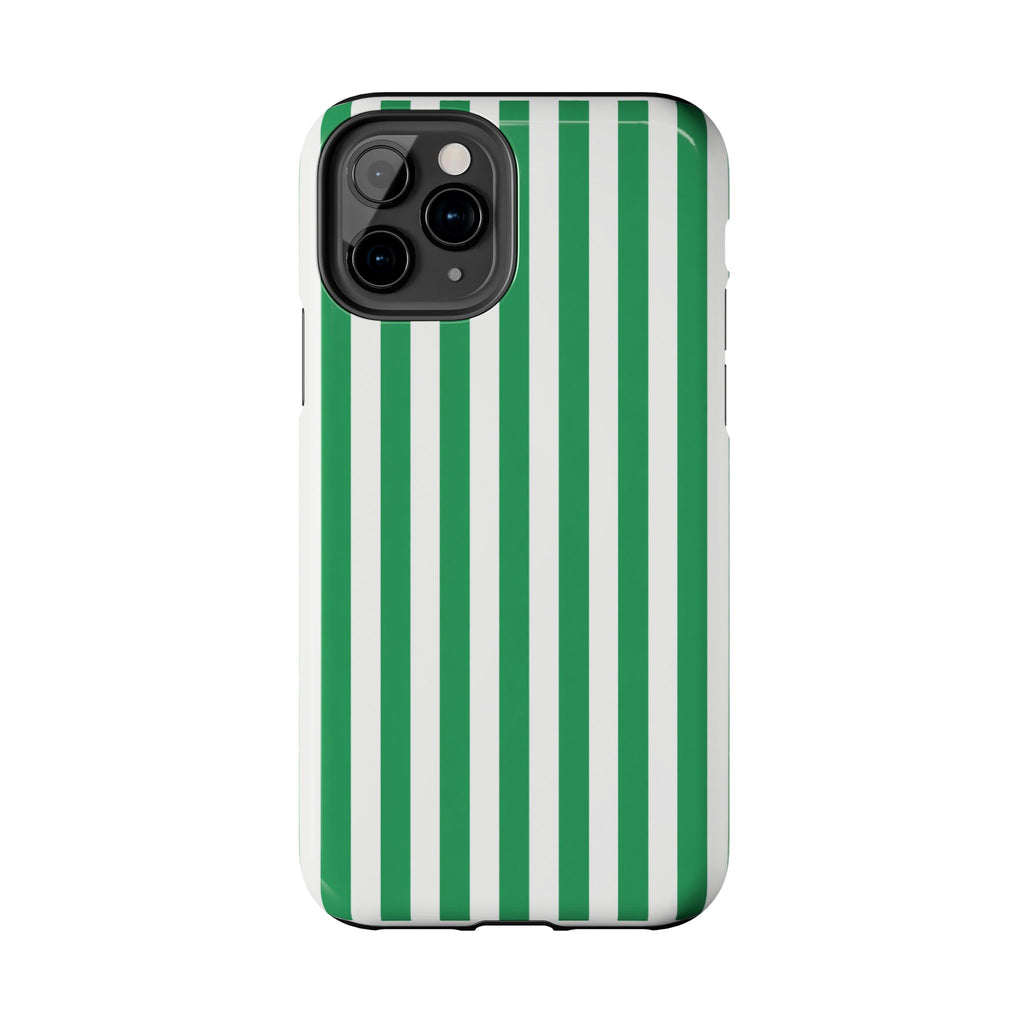 Kelly Green Striped Tough Phone Case