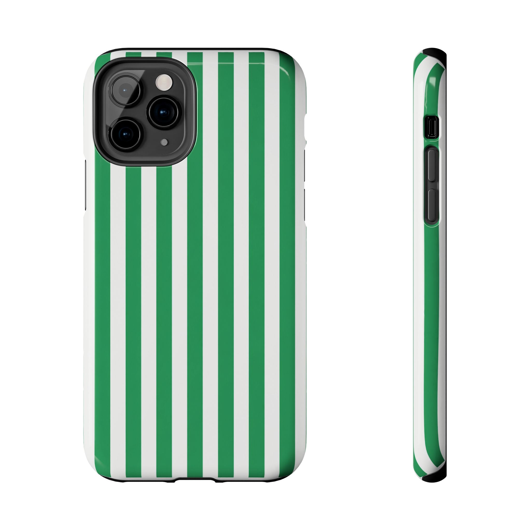 Kelly Green Striped Tough Phone Case