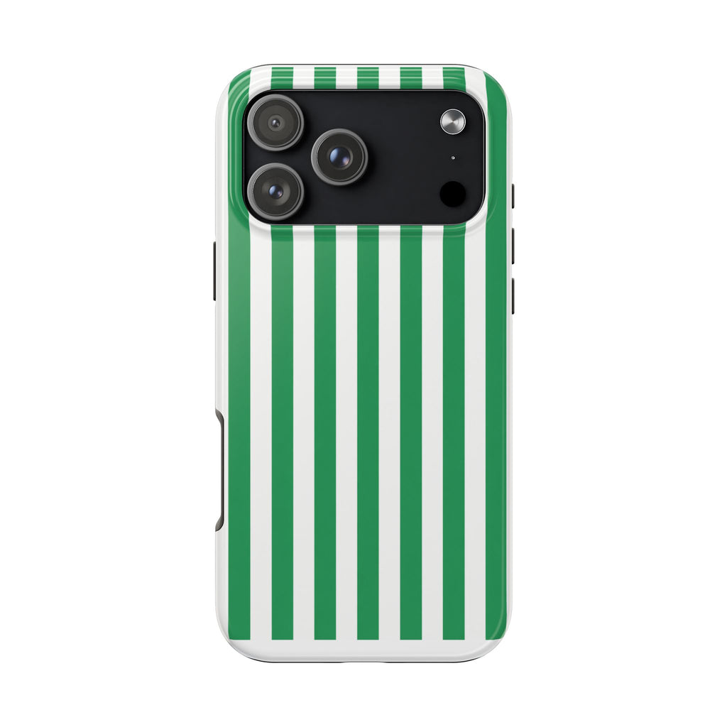 Kelly Green Striped Tough Phone Case