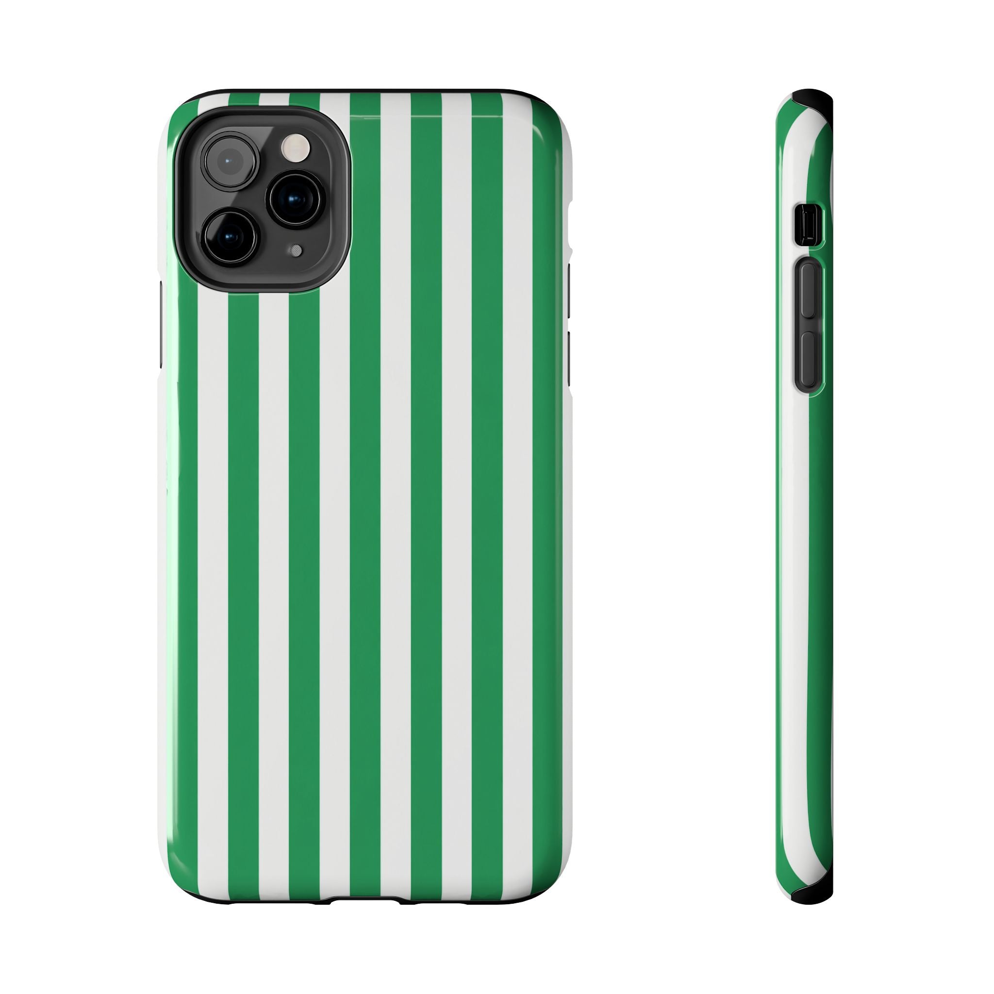 Kelly Green Striped Tough Phone Case