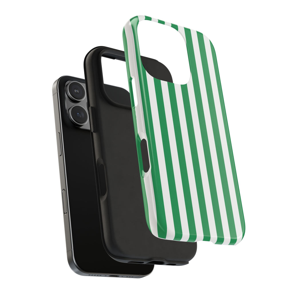 Kelly Green Striped Tough Phone Case