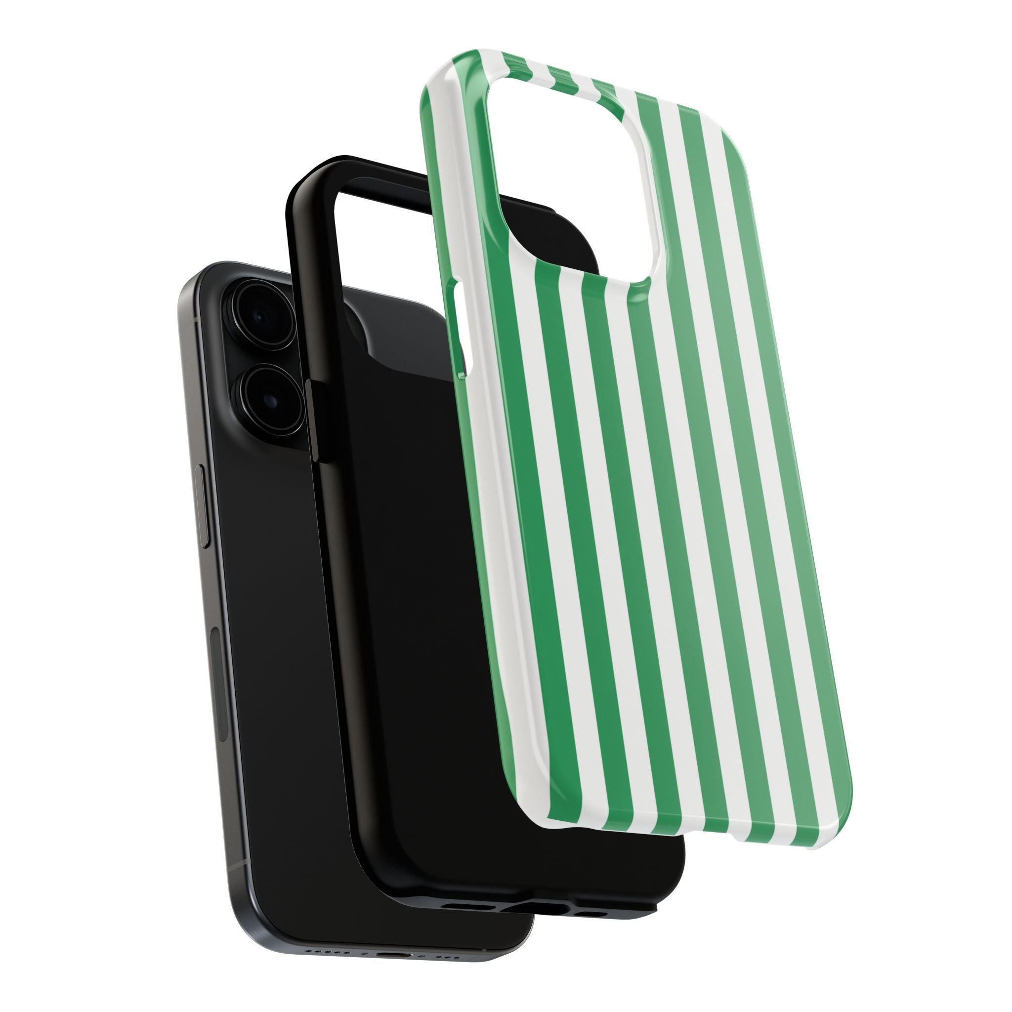 Kelly Green Striped Tough Phone Case
