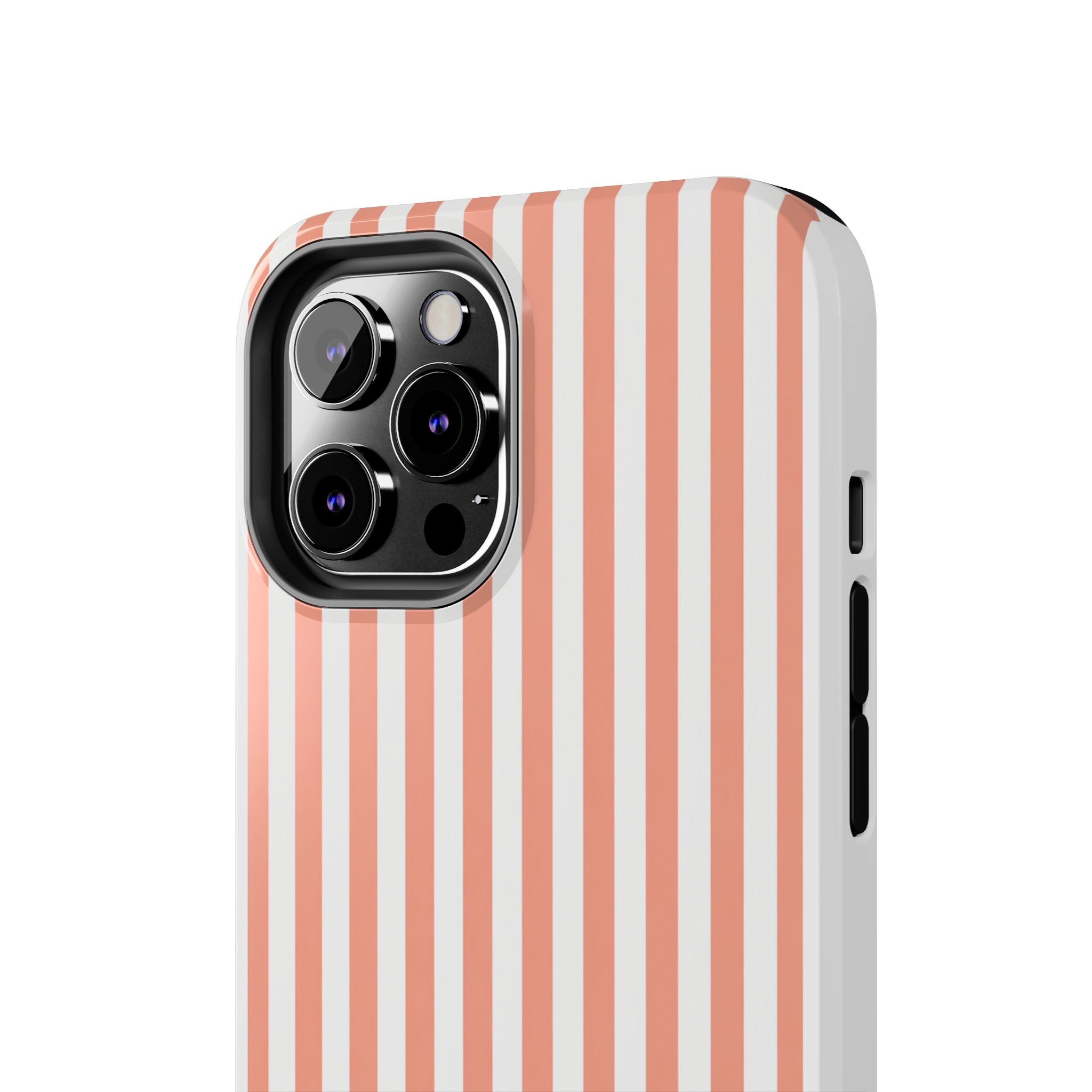 Coral Reef Striped Tough Phone Case | Coral & White Coastal iPhone Case